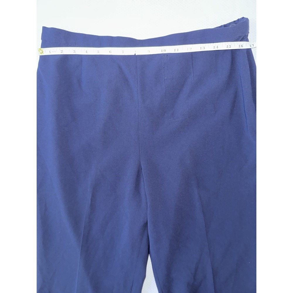 ST JOHN Navy Blue Cropped Wide‎ Leg Career Pants Size 14 - Picture 6 of 11